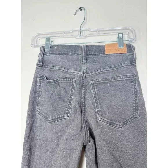 Madewell Jeans Womens 23 Gray The Perfect Vintage Straight Leg Hi Rise Dark Wash - Picture 5 of 13